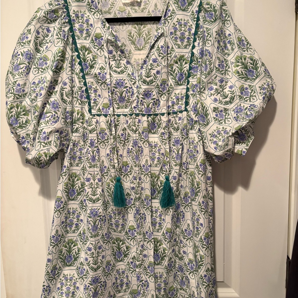 NWT Entro Green and Purple Floral dress
